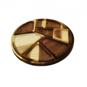 Shangrun Wood Tray (7 Pieces) Round Shaped Plate
