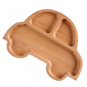 શાંગરુન પ્રીમિયમ લાકડાની વિભાજિત પ્લેટ્સ બાળકો માટે ખાવાની પ્લેટ, બ્રેડ પ્લેટ