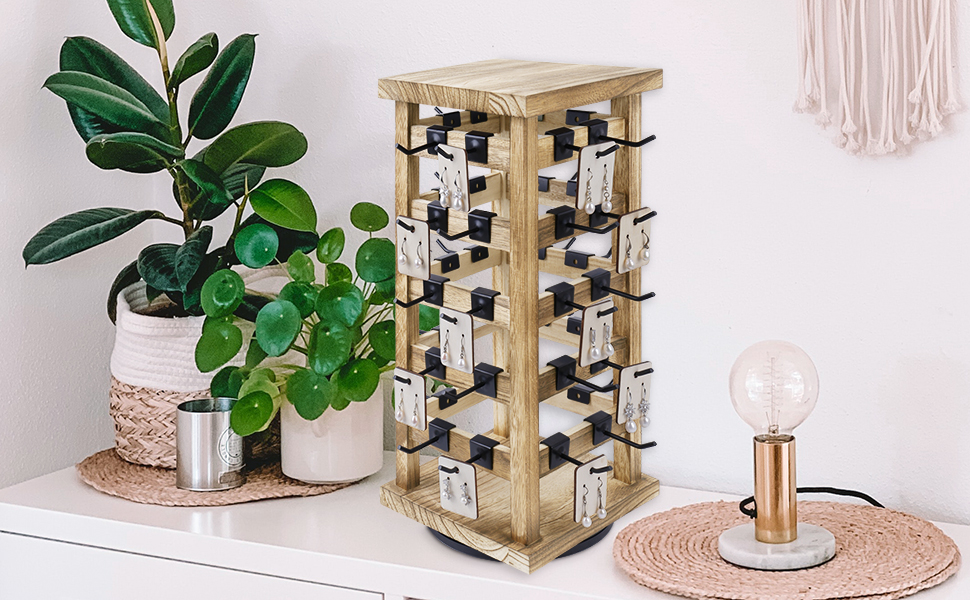 This is the desktop swivel earring holder you need