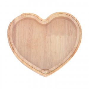 Hucha de madera con forma de corazón Shangrun