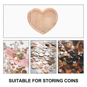 Shangrun Heart Shaped Coin Bank Wooden Money Box