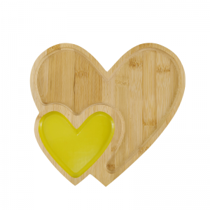 Shangrun Heart Shaped Bamboo Tray Wood Plate