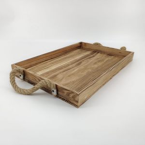 Shangrun Wooden Serving Tray With Rope Handle