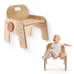 Detská stolička Shangrun Natural z masívneho dreva
