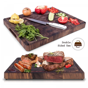 Shangrun Reversible Wood Cutting Board – ເມັດພືດ Walnut
