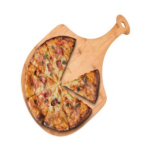 شنگرون بانس لکڑی کا پیزا چھلکا پیڈل اور کٹنگ بورڈ