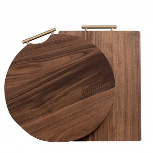Walnut Wood Brass Handle Handle Cutting Board