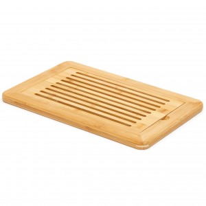 Tabla de cortar de pan Shangrun con estante de corte de madera de acacia extraíble