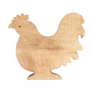 Shangrun Rooster Shape Wood Cutting Board na May Handle