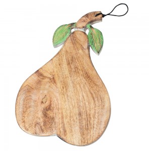 Shangrun Fruit Pear Shape Wood Cutting Board With Handle