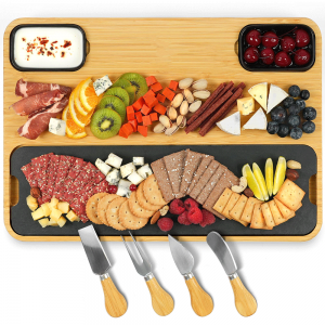 Shangrun Extra Large Bamboo Cheese Board And Knife Set