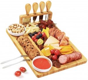 Shangrun Cheese Board And Knife Set With Extra Cheese Platter