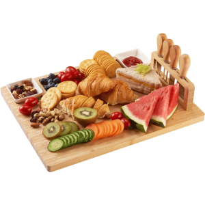 Shangrun Large Bamboo Cheese And Charcuterie Board Set