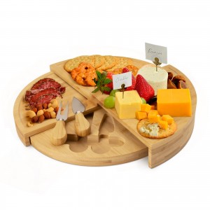 Shangrun Large Cheese Boards Charcuterie Boards Gift Set With 2 Knives