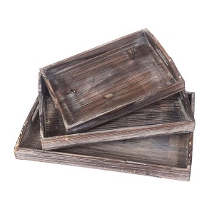 Shangrun 3-Piece Wooden Tray Serving