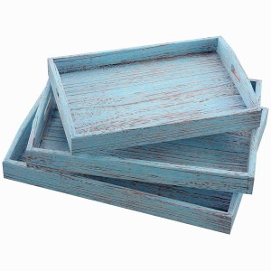 Shangrun Rustic Solid Torched Wood Serving Trays