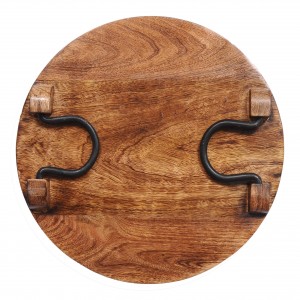 Shangrun Wood Party Serving Platter Round Cheese Board Tray