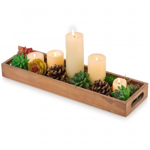 Shangrun Rectangle Wooden Decorative Tray – Candle Display Tray
