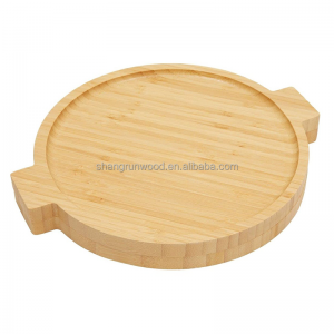 I-Shangrun Wood Food Fruit Server Charger Plate Round Bamboo Wooden Plate