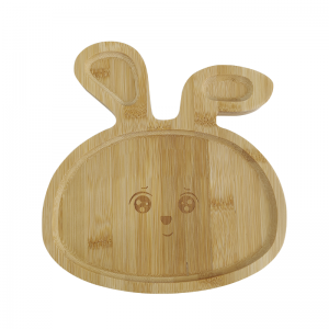 Shangrun High Quality Wooden Bunny Shaped Baby Plate