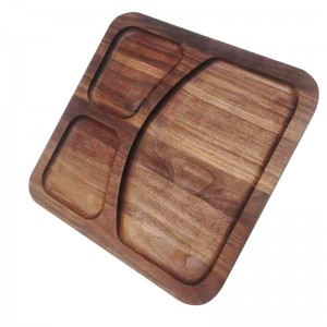 Đĩa đựng đồ ăn tối bằng gỗ hình vuông Shangrun cho đồ ăn nhẹ