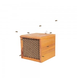 Shangrun သဘာဝလက်လုပ်သစ်သား Mason Bee Box သေးငယ်သောအိမ်