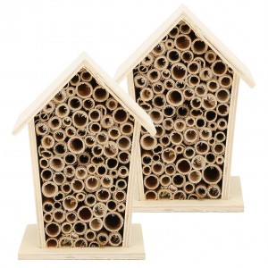Shangrun Bee Room Insect Hotel Wooden Honeycomb With Bamboo Tubes