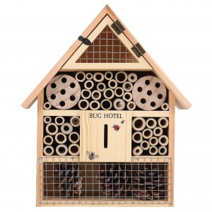 Shangrun Natural Wooden Hanging Bee House For Gardens