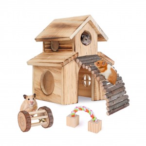 Shangrun Wooden Hamster House Toys Set