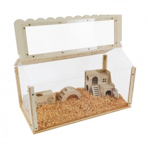 Shangrun Hamster Cage Wooden With Acrylic