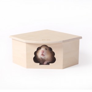 Shangrun Natural Wooden Hamster House Hideout Small Animals Habitat Exploring Toys For Dwarf Hamster