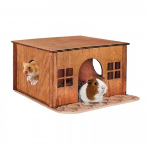Shangrun Large Wood Guinea Pig Hideout With Windows