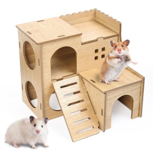 Shangrun Large Wood Guinea Pig Cottage Hamster Cage Accessories With Slide