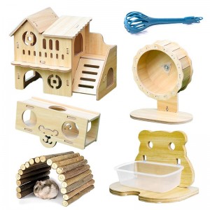 Shangrun Wooden House Deluxe Small Animal Toy Set