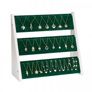 Shangrun Necklace Holder, 3-Tier Wood Necklace Display Stands For Selling