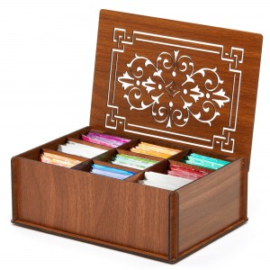 Shangrun Tea Storage Box Organizer (Brown)
