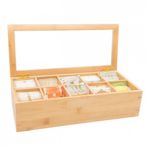 Shangrun Bamboo Tea Box, Tea Box For Tea Bags Organizer