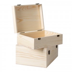 Shangrun Unfinished Wood Box With Lid Large Wooden Box