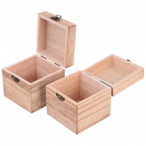 Shangrun Unfinished Square Wood Box DIY