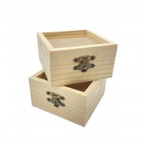 Shangrun Unfinished Wooden Box With Glass Hinged Lid