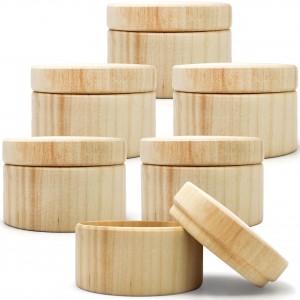 Shangrun Mini Wooden Round Boxes With Lid