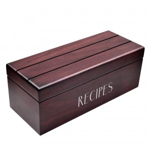 Shangrun Large Sapele Recipe Box With Cards And Dividers By Apace