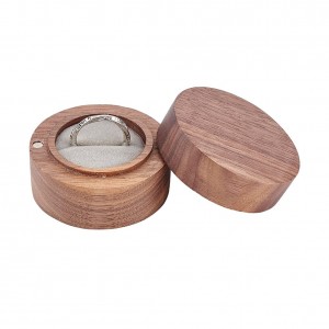 Shangrun Rustic Walnut Wooden Engagement Ring Box