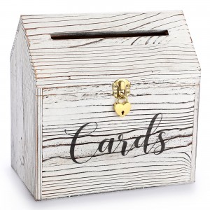 Shangrun Wooden Wedding Card Box With Heart Lock