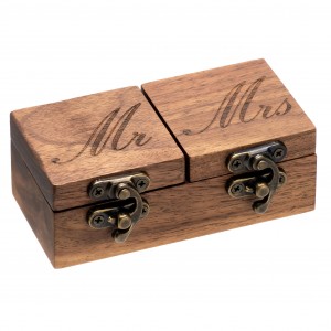 Shangrun Vintage Wooden Wedding Ring Box For Ceremony Engagement Proposal Bearer Display