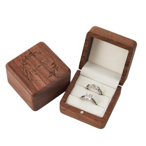 Shangrun krabička na narozeninový prsten k narozeninám Valentýna ořechová dřevěná