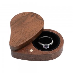 Shangrun trä smyckeskrin Heart Shape Ring Display Box
