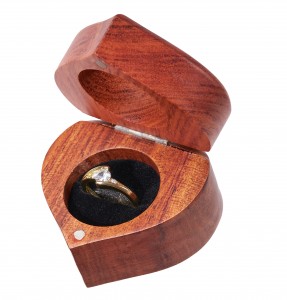 Shangrun プロポーズ用手作り木製リングボックス