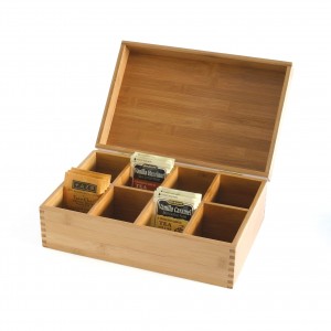 Škatla za čaj iz bambusovega lesa Shangrun s prozornim pokrovom