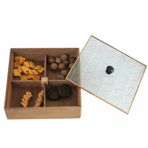 Shangrun Wooden Tray Home Snacks Fruits Holder Container Box